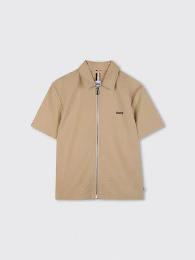 Hugo Boss Boss Shirt Kids In Brown
