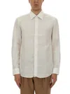Hugo Boss Button-down Collar Shirt Semi-sheer Fabric In White