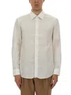 Hugo Boss Button-down Collar Shirt Semi-sheer Fabric In White