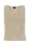 Hugo Boss Melange Beige Viscose Blend Vest In Beige O Tan