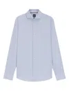 Hugo Boss Light Blue Cotton Shirt With Traditional Collar In Gray