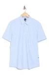 Hugo Boss Boss Short Sleeve Button-up Shirt In Light Blue