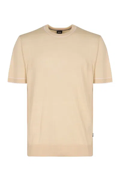 Hugo Boss Boss Short Sleeve Sweater In Neutral