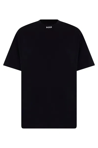 Hugo Boss Boss Short-sleeve Cotton T-shirt In Black