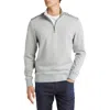 Hugo Boss Sidney Half Zip Cotton Blend Pullover In Silver