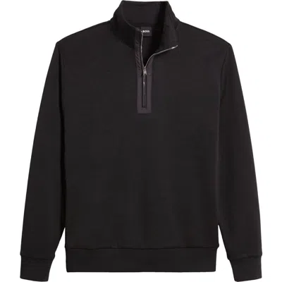 Hugo Boss Boss Sidney Quarter Zip Pullover In Black