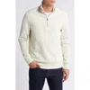 Hugo Boss Zip-neck Sweatshirt In Mercerized Cotton Jacquard In Open White