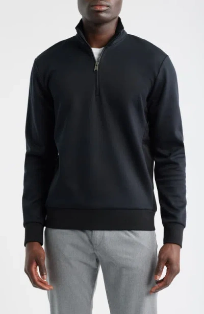 Hugo Boss Boss Sidney Quarter Zip Pullover In Black