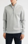 Hugo Boss Boss Sidney Quarter Zip Pullover In Gray