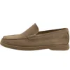 Hugo Boss Sienne Suede Loafers Open Green In Brown
