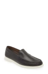 Hugo Boss Logo Embossed Loafers In Dark Brown
