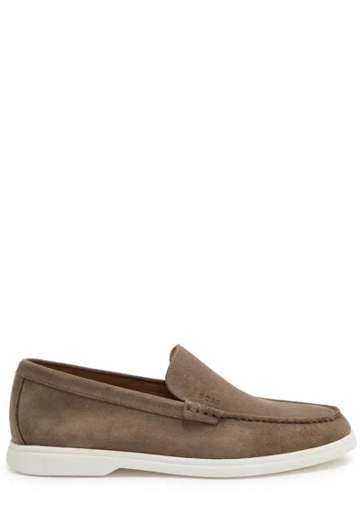 Hugo Boss Boss Sienne Suede Loafers In Brown
