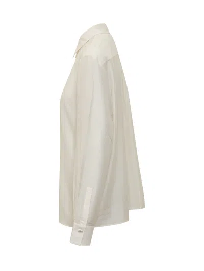 Hugo Boss Boss Silk-blend Shirt In Open White