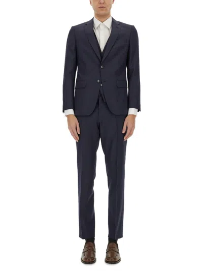 Hugo Boss Boss Single-breasted Dress In Blue
