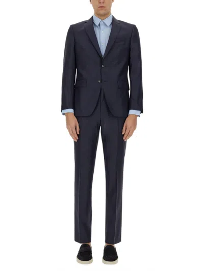 Hugo Boss Boss Single-breasted Tailored Dress In Blue