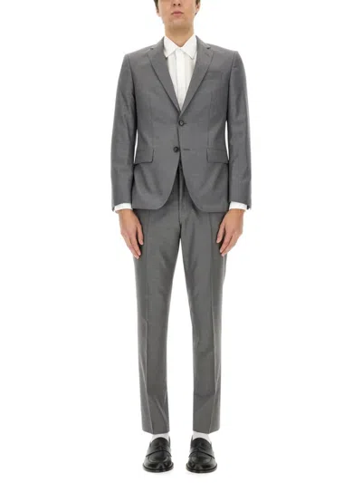 Hugo Boss Boss Single-breasted Tailored Dress In Grey