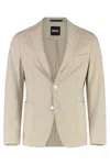 Hugo Boss Boss Single-breasted Two-button Jacket In Gray