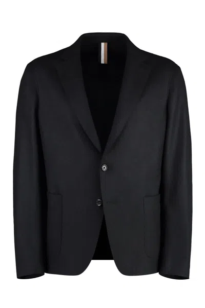 Hugo Boss Boss Single-breasted Two-button Jacket In Black