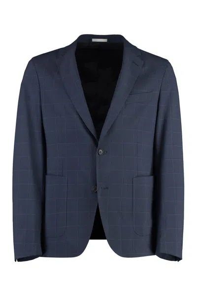Hugo Boss Boss Single-breasted Two-button Jacket In Blue