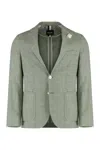 Hugo Boss Boss Single-breasted Two-button Jacket In Green