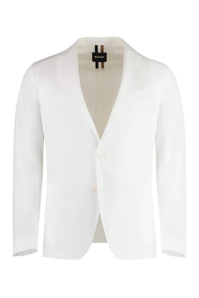 Hugo Boss Boss Single-breasted Two-button Jacket In White