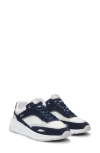 Hugo Boss Mixed-material Trainers With Suede And Mesh In White