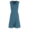 Hugo Boss Boss Sleeveless Dress In Blue Wool In Blue