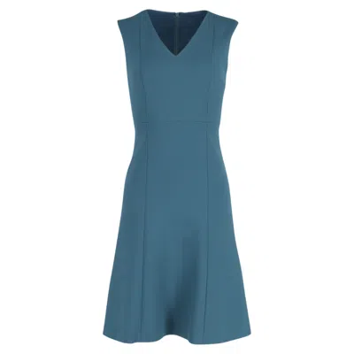 Hugo Boss Boss Sleeveless Dress In Blue Wool