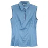 Hugo Boss Boss Sleeveless Top In Blue Cotton In Blue