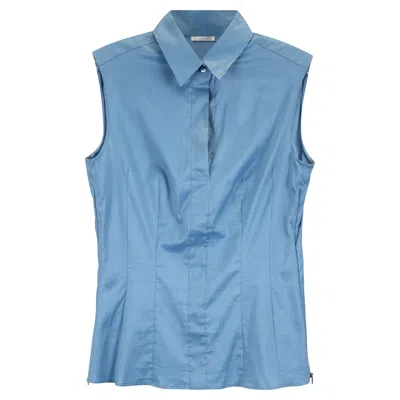 Hugo Boss Boss Sleeveless Top In Blue Cotton