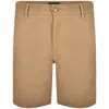 Hugo Boss Slim-fit Shorts In Stretch-cotton Gabardine In Brown