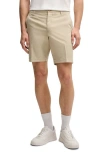 Hugo Boss Boss Slice Stretch Cotton Shorts In Light Beige