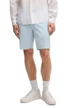 Hugo Boss Boss Slice Stretch Cotton Shorts In Light Blue