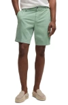 Hugo Boss Slim-fit Shorts In Stretch-cotton Twill In Open Green