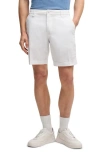 Hugo Boss Boss Slice Stretch Cotton Shorts In White