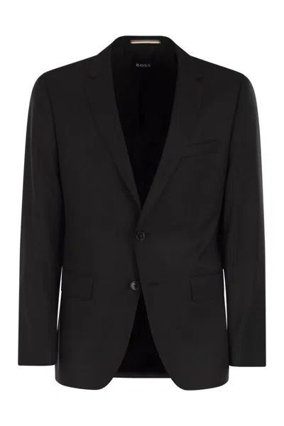 Hugo Boss Boss Slim Fit Blazer In Virgin Wool Serge In Black