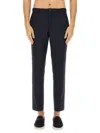 Hugo Boss Tailored Trousers With Pockets And Loops In Blue