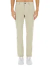 Hugo Boss Logo-plaque Straight-leg Trousers In Neutral