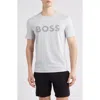 Hugo Boss Boss Slim Fit Performance Logo Graphic T-shirt In Light Grey