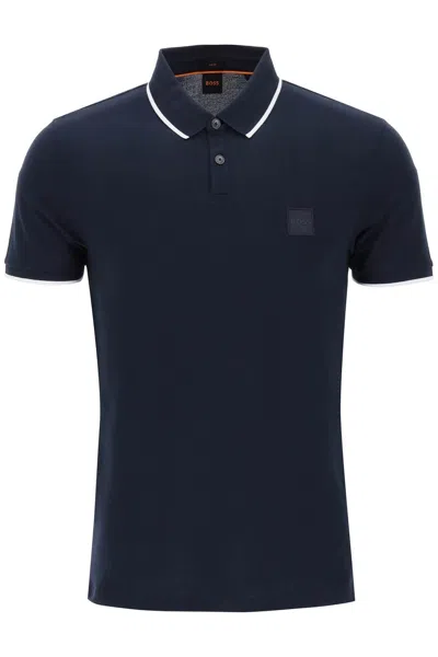 Hugo Boss Boss Men's Slim Fit Piqué Polo Shirt With Tipped In Blu