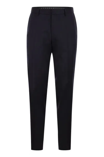 Hugo Boss Boss Men Slim Fit Trousers In Virgin Wool Serge In Black