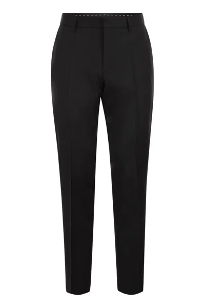 Hugo Boss Boss Slim Fit Trousers In Virgin Wool Serge In Black