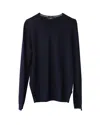 HUGO BOSS BOSS SLIM FIT V-NECK SWEATER IN NAVY BLUE MERINO WOOL