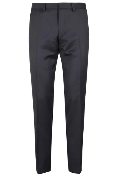 Hugo Boss Boss Slim-fit Wool Serge Trousers With Regular Waist In Blue