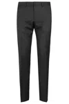 Hugo Boss Boss Slim-fit Wool Serge Trousers With Tailored Design In Black