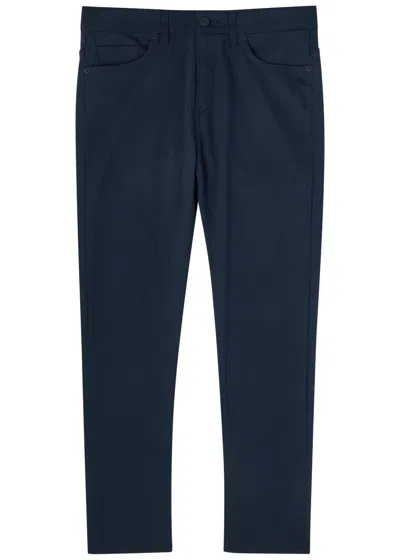 Hugo Boss Boss Slim-leg Cotton-blend Chinos In Navy