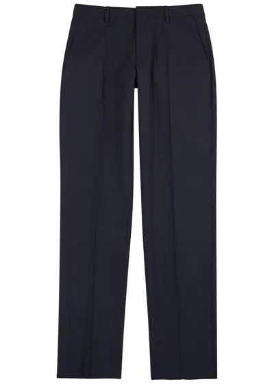 Hugo Boss Boss Slim-leg Stretch-wool Trousers In Navy