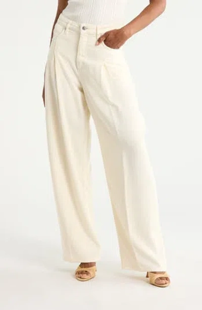 Hugo Boss Boss Slouchy Pleated Denim Pants In White