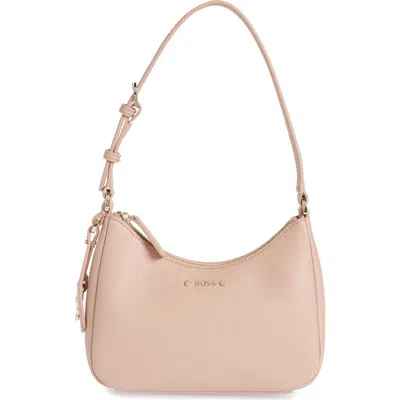 Hugo Boss Boss Small Cindy Leather Shoulder Bag In Brown