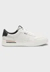 Hugo Boss Leather Trainers With Signature-stripe Details In White